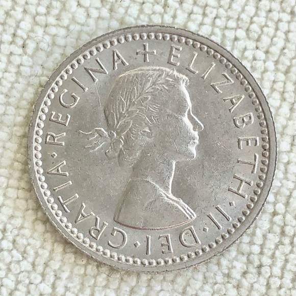 1960 UK WEDDING SIXPENCE - QUEEN ELIZABETH II - Picture 2 of 2